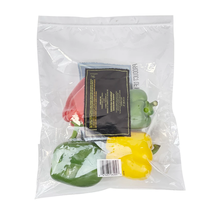 Nature Fresh Bell Peppers Vegetable Packaging Food Grade Anti-fogging Plastic Zipper Bag