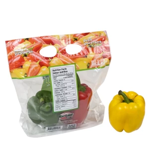 Top Line Farms Mini Sweet Peppers 1lb OEM Custom Printed Stand Up Zipper Resealable Bags For Fruit  Vegetable Packaging