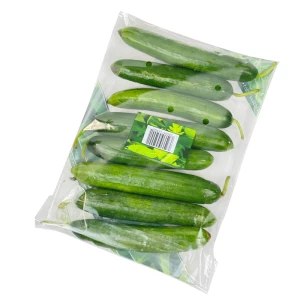 Custom Printing Food Safe Lettuce Cucumber Packaging BOPP Plastic Bag Breathable Fresh Vegetables Packaging Bags