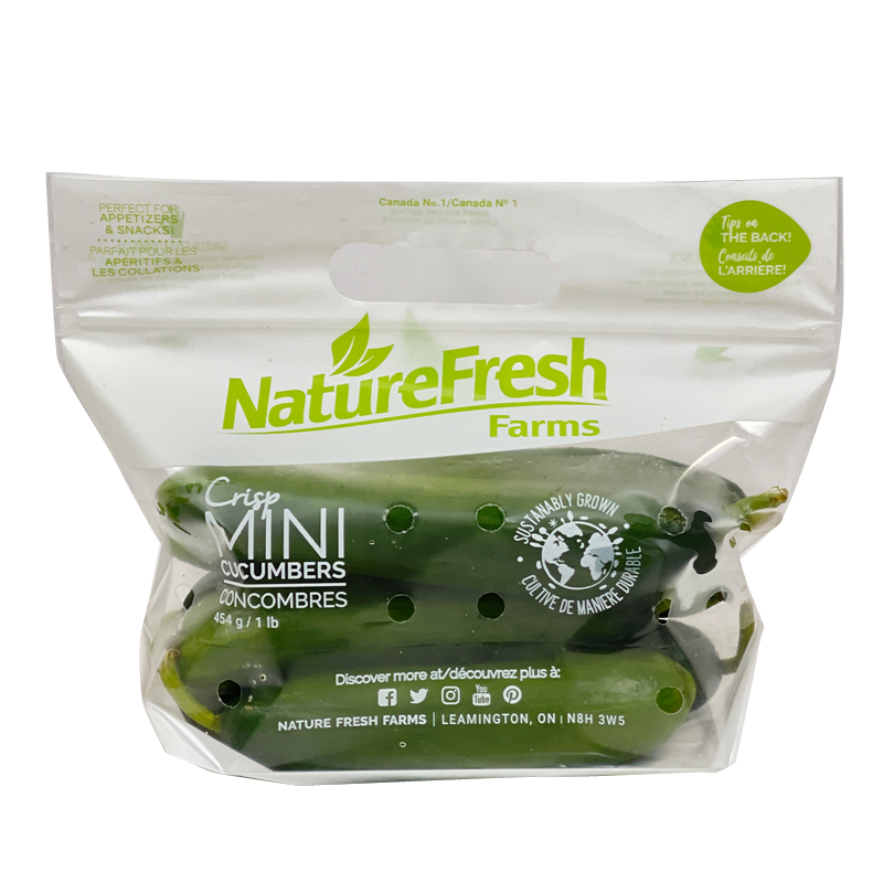 Nature Fresh Mini Cucumbers Packaging Bag