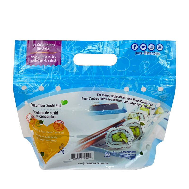 Pure Flavor Mini Baby Cucumbers Good Quality Plastic Fresh Fruit Vegetable Grape Cherry Tomato Packaging Bag With Ziplock Air Holes