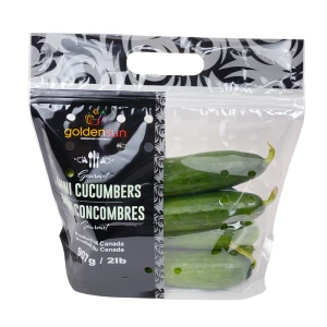 Goldensun Fresh Mini Cucumbers Storage Plastic Bags Tomato Cherry Grape Fresh Vegetable Packaging Bag With Vents