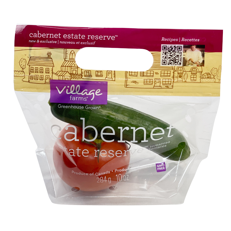 Village Farms Cabernet Factory-Directly Transparent Ventilate Holes High Quality Fruit Pouch Fruit Vegrtables  Grape Cherry Tomato Packaging Bag
