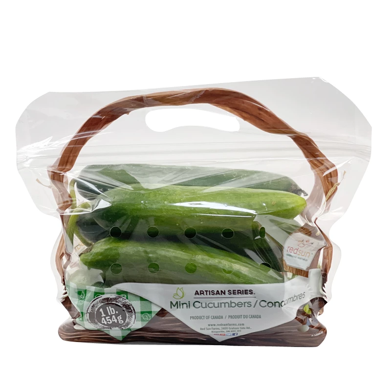 Custom Reusable Plastic Zip Lock Carry Fresh Fruit And Vegetables Packaging Bag For Grape Cherry Cucumber Tomato Potato Fertilizer  Apple Pepper Pear Citrus Fruits Stone Fruit