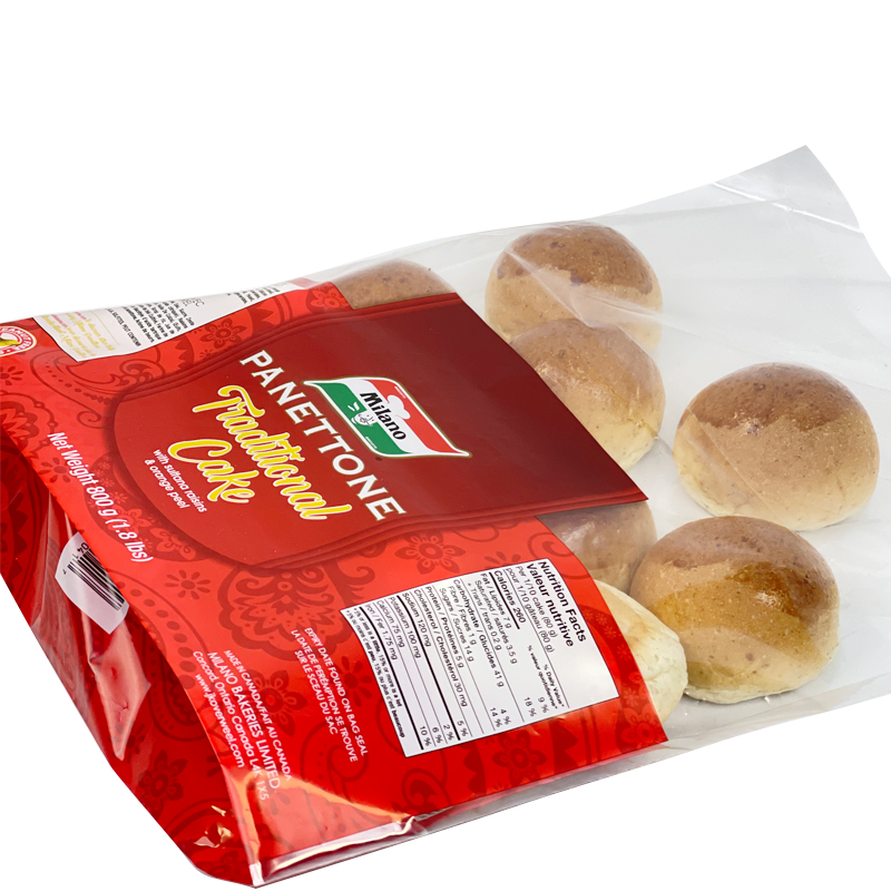 Resealable Custom Plastic Print Biscuit Bag Food Bread Croissant Bakery Packaging Transparent Bread Packaging Bag