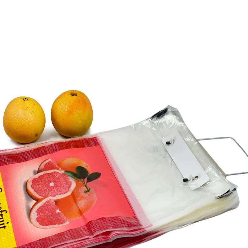 Food Grade Plastic Grapefruit Pamplemousse Poly Orange Lemon Packaging Bag With Iron Shelves Punching The Breathing Hole In The Back 5lb 2.27kg