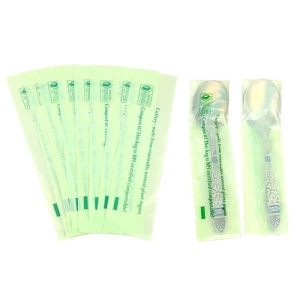 Light Green Biodegradable Cutlery Bag