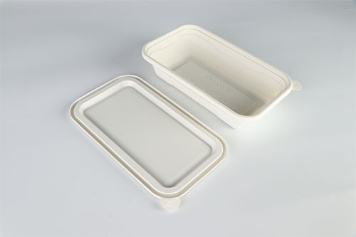 Gray single grid biodegradable lunch box