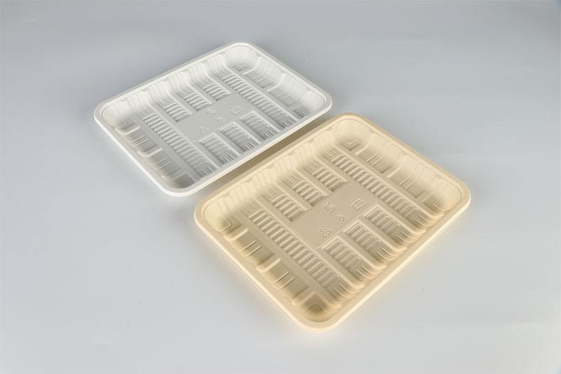 Single grid biodegradable tray