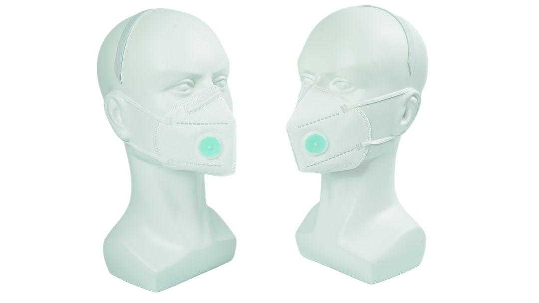 White  KN95 non-medical protective mask with valve