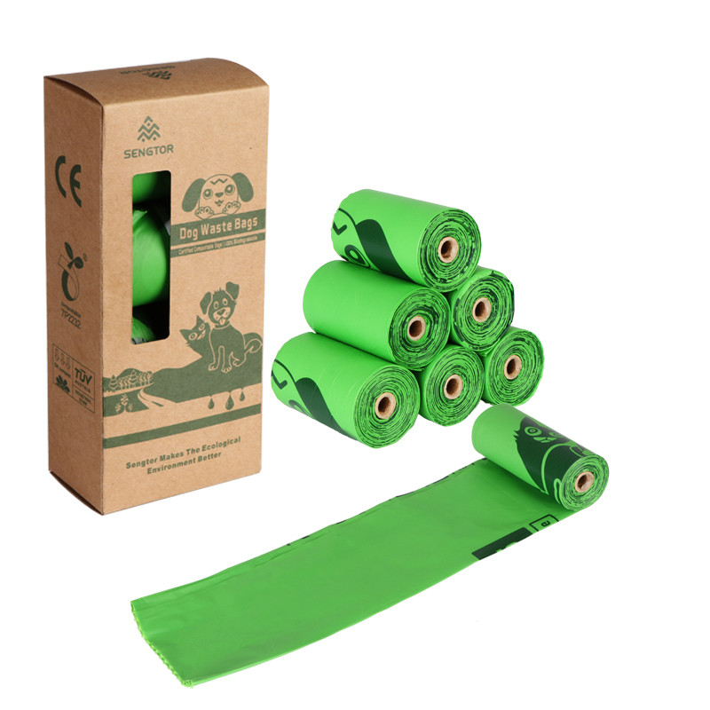 Compostable Dog Poop Wast Bags   Custom Printed Biodegradable Dog Eco Harness With Poop Bag Rolls