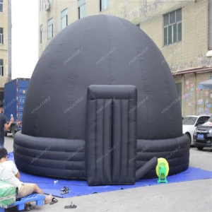 Portable black inflatable planetarium dome tent