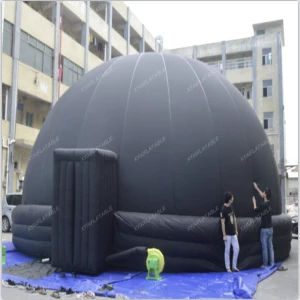 Portable black inflatable planetarium dome tent