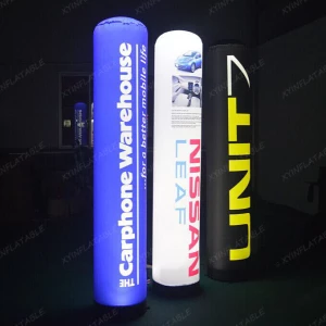 Customized logo printing led light inflatable pillar for advertising