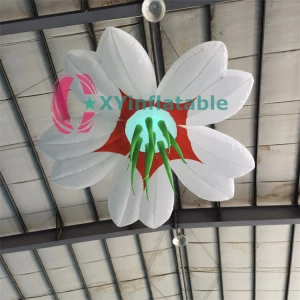 Hanging LED light Inflatable Lily Flower For Party Event Stage Decoration