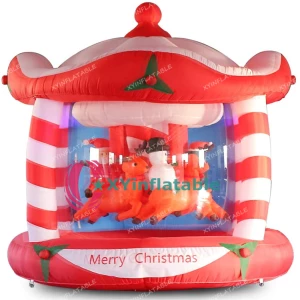 Outdoor inflatable Christmas carousel Christmas yard inflatables for decoration