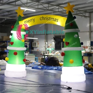 LED light Inflatable Christmas Tree Arch For Decoration