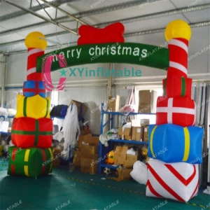 Inflatable Christmas Arch Inflatable Gift Box Archway for Decoration