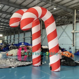 Lighting Christmas Decoration Giant Inflatable Candy Cane with LED