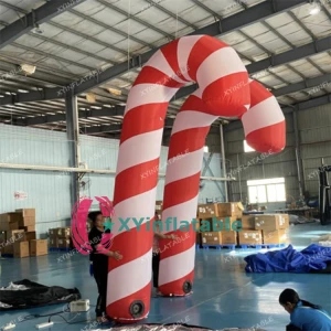 Lighting Christmas Decoration Giant Inflatable Candy Cane with LED