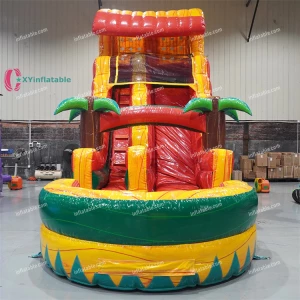 commercial PVC inflatable water slides kids large water slide park with pool for sales