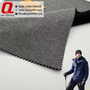 QY-2228  Polyester 100D 4-ways elastic TPU film compound with fleece high waterproof water resistant breathable thick fabric for ski suit wear outdoor jackets