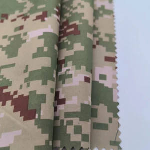 QY-2189  Poly pongee battle fatigues pattern printing  fabric with PVC coating for Camouflage uniform