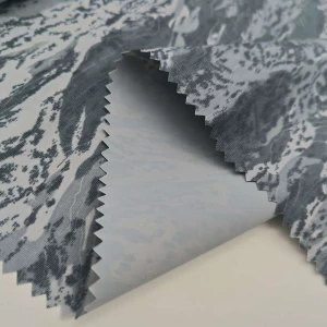 QY-2207  Poly 190T taffeta camouflage pattern printing  fabric with PVC coating for raincoat