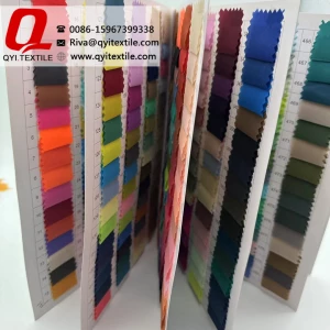 QY-2124 Poly 100% 170T/190T/210T/300T taffeta pigment plain dyed gauzy thin fabric for lining jacket bags