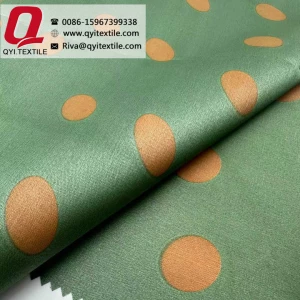 QY-2262 Polyester satin dot printing fabric waterproof water resistance cloth with PA coating textile for lining bags umbrella from Chinese manufacturer