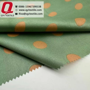 QY-2262 Polyester satin dot printing fabric waterproof water resistance cloth with PA coating textile for lining bags umbrella from Chinese manufacturer