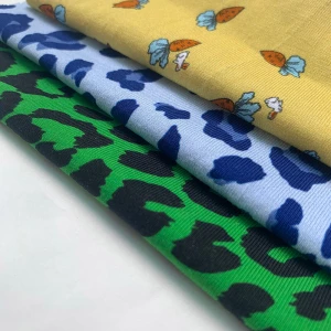 Custom Knitting Fabric 95%Cotton 5%Spandex Fabric Digital Printing No MOQ High Quality Elastic And Stretch For Clothing