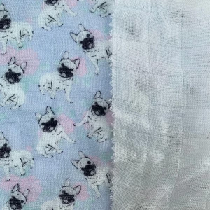 Custom No MOQ 100%Cotton Fabric Muslin Fabric Double Gauze Digital Printing For Baby