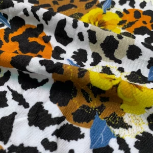 Custom Digital Printing Rayon Knitted Fabric For Clothing Viscose Sapndex Cotton Fabric