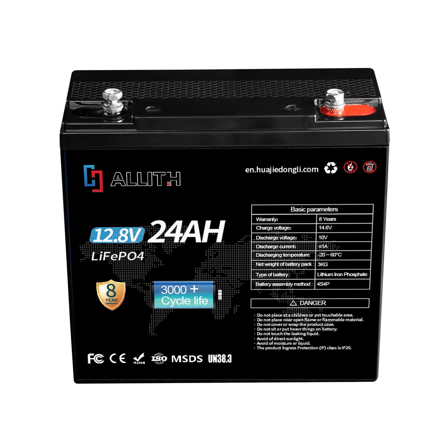 12.8V 24AH Power Lithium Batterij Oplaadbare Lifepo4 Zonnebatterijen