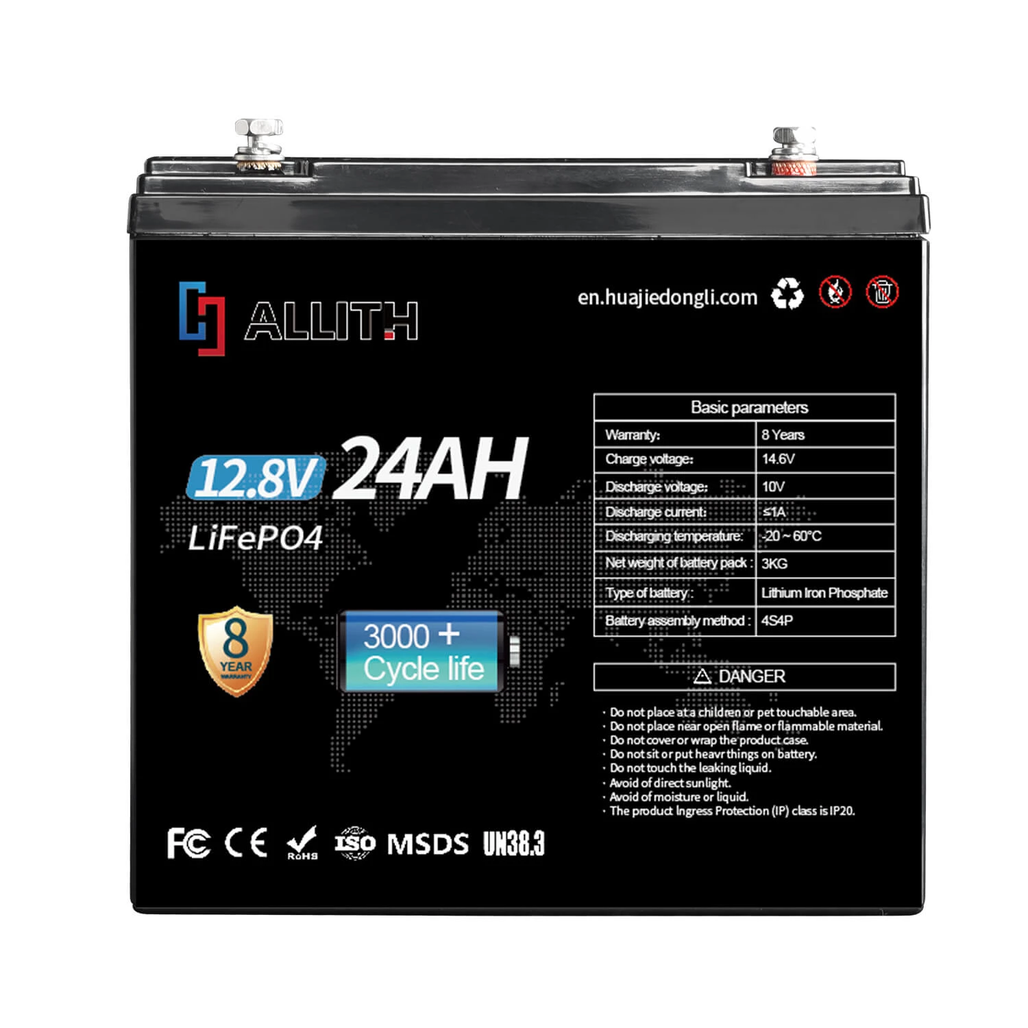12.8V 24AH Power Lithium Batterij Oplaadbare Lifepo4 Zonnebatterijen