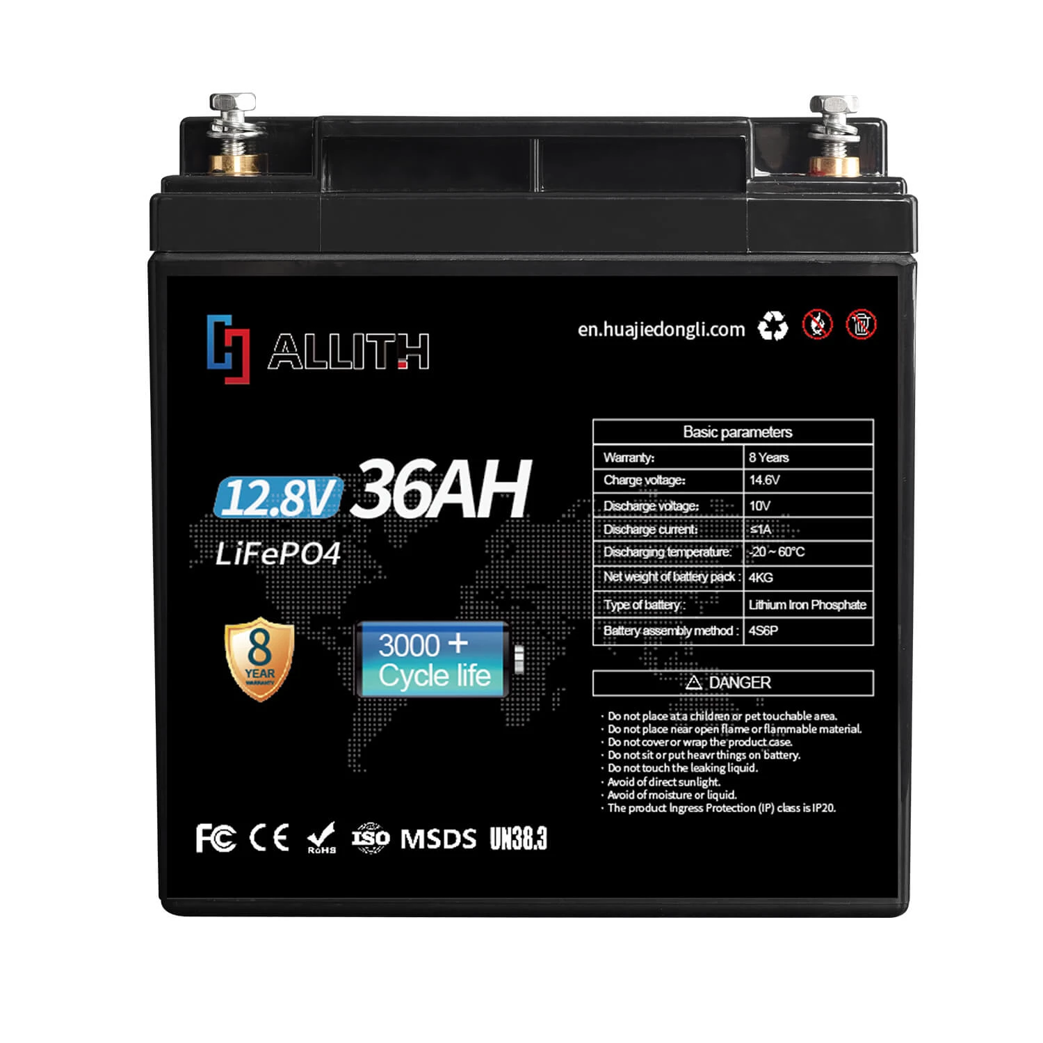 12.8V 36Ah lithium iontová baterie akumulátorová baterie pro domácnost