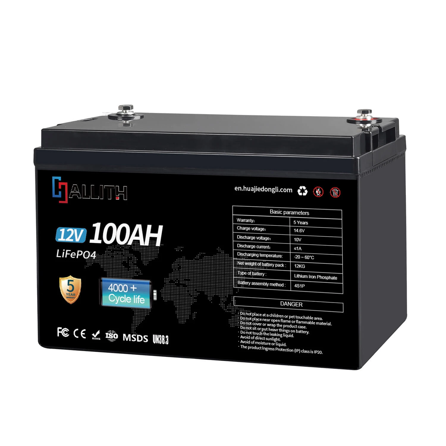 12V 100AH LiFePO4 Batterij van het Ijzerfosfaat Lithiumbatterij