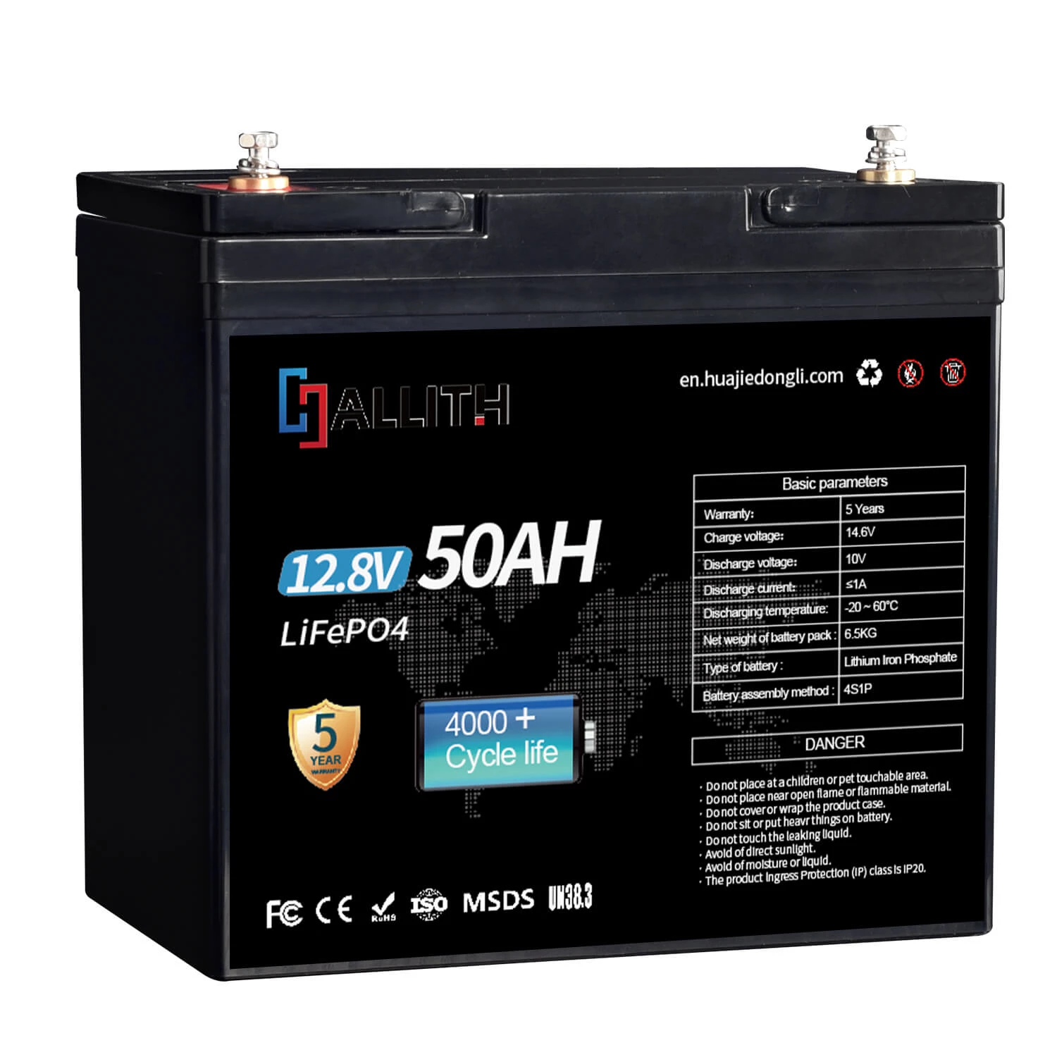 12V 50AH Lifepo4 Batterij Pack met BMS voor Zonnestelsel