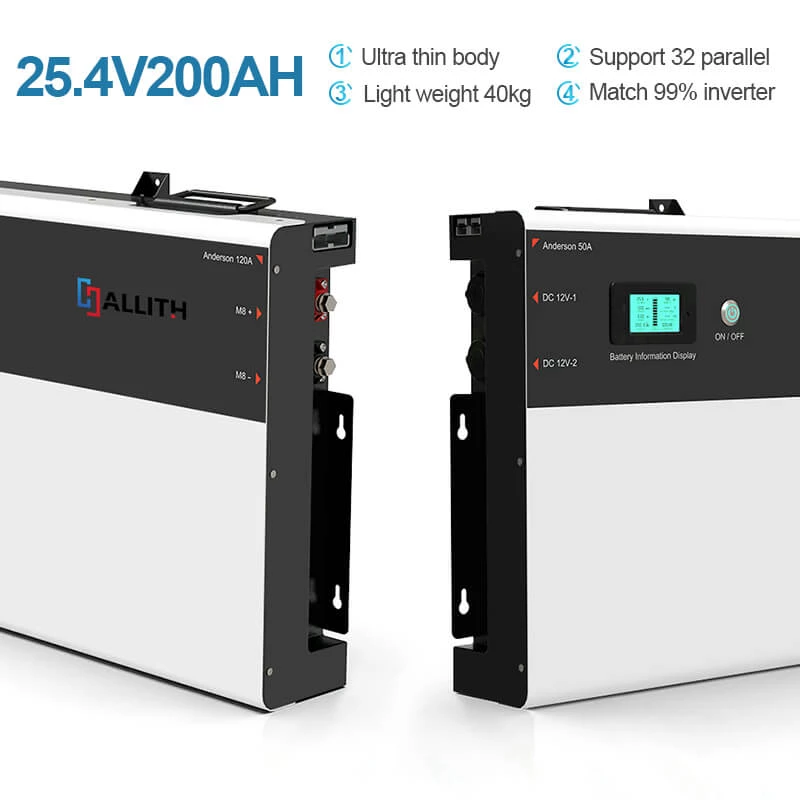 25.6V 200AH Power Wall Batteri Deep Cycle Litium Iron Batteri