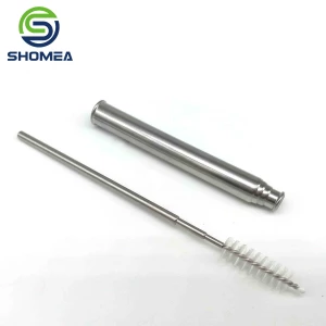 Multi-functional stainless steel  telescopic straw with cleaning brush