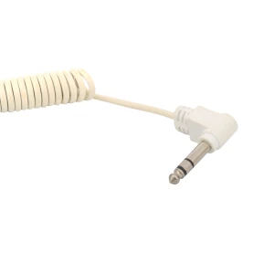 High flex coiled 6.35mm male to female extension PU cable for healthcare equipment