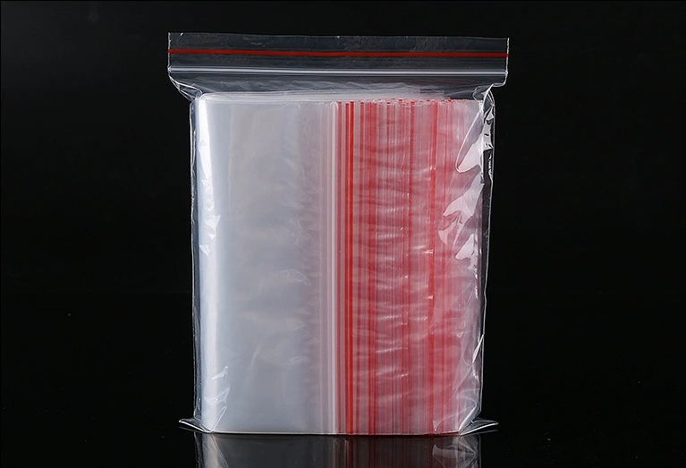 pe thickened fresh-keeping sealed pocket transparent plastic packaging waterproof clip chain bag