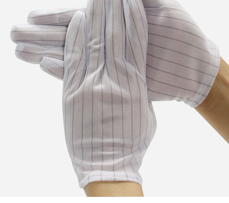 Striped antistatic gloves