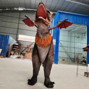 Amusement Park Equipment Hidden Legs Realistic Dinosaur Costume for Attraction