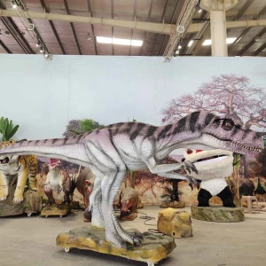 Amusement Park Life Size Animatronic Dinosaur Model Aliwalia For Exhibition