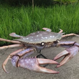 Indoor Or Outdoor Playground Customized Infrared Sensor Animatronic Crab Model For Seafood Shop Decoration