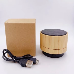 High end Wooden Grain Speaker Wireless Blue tooth V5.0 Portable Speaker with HD Sound