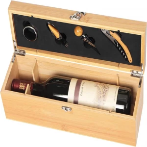 Antique Wood Wine Bottle Storage Box for Birthday Party, Housewarming,Wedding, Anniversary
