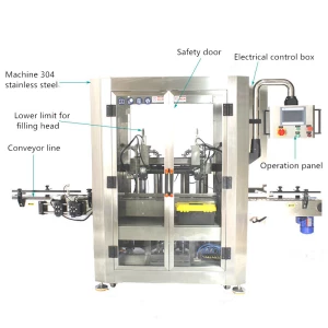 HL-TF02 Automatic Double Heads Honey Jam Juice Ketchup Peanut Butter Paste Bottle Following Tracking Filling Machine